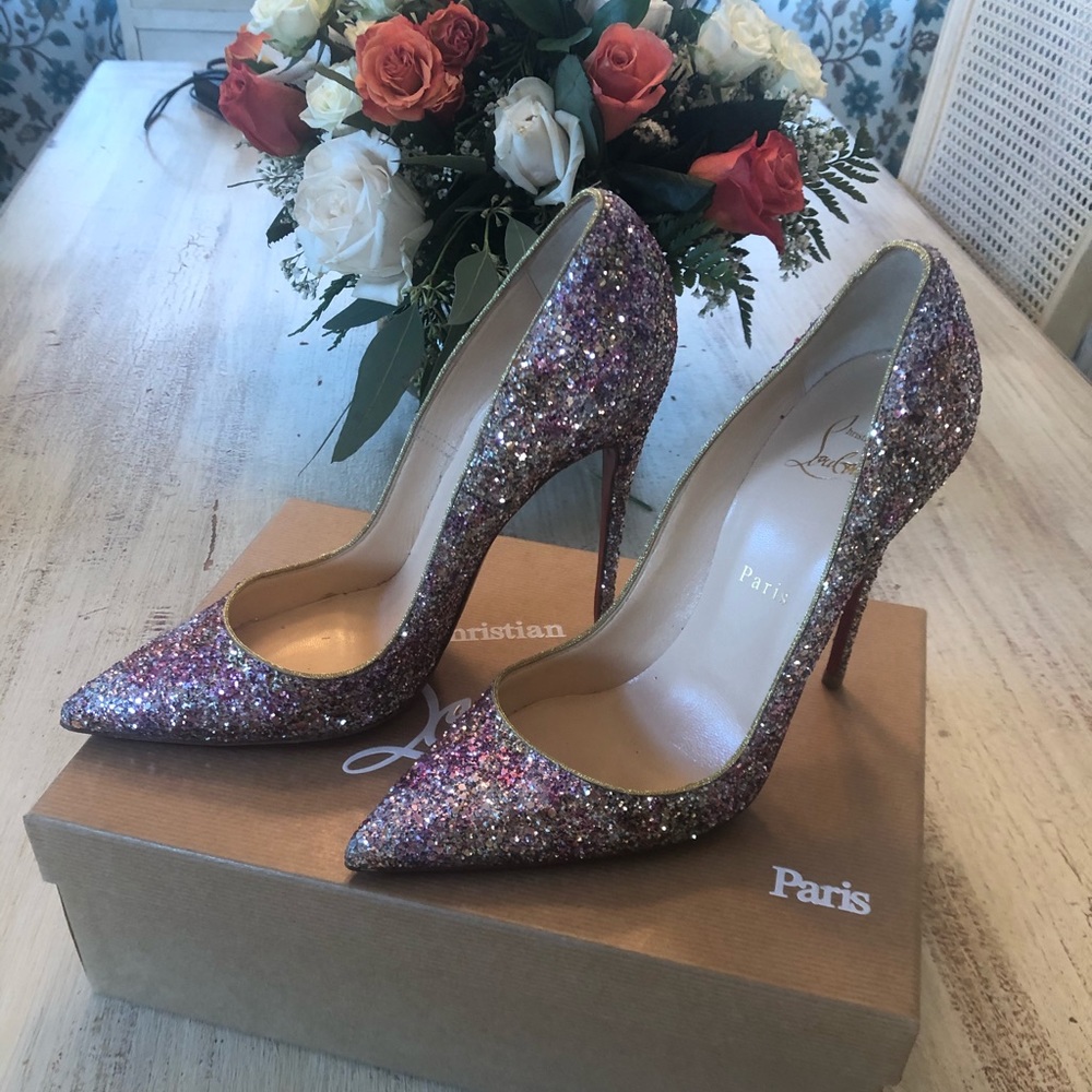 🎁🎄Christian Louboutin Glittery Aquamarine🎁🎄 - Picture 4 of 13